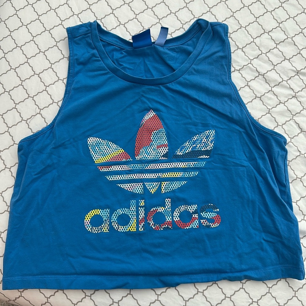 Adidas size M crop tank blue